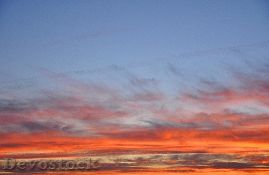 Devostock Sky Clouds Sunset Red 0