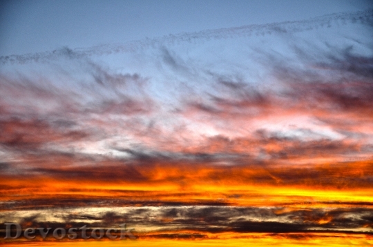 Devostock Sky Clouds Sunset Red 1