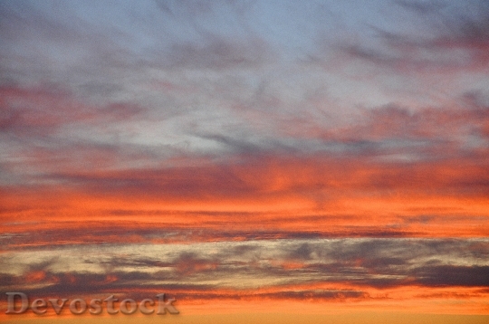 Devostock Sky Clouds Sunset Red