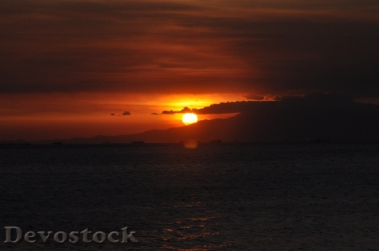 Devostock Sun Sunset Beach Ocean