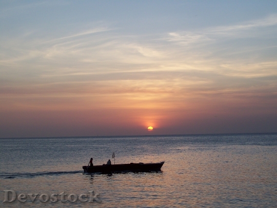 Devostock Sun Sunset Boat Twilight