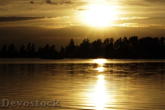 Devostock Sun Sunset Water Lake