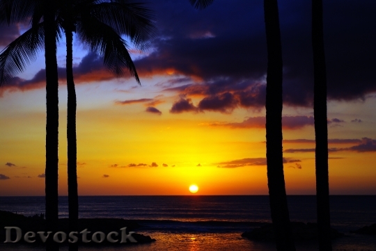 Devostock Sunrise Hawaii Sunset Sea