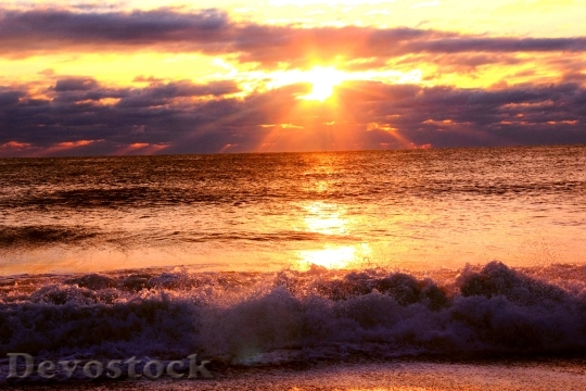 Devostock Sunrise Sea Ocean Sky