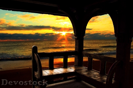 Devostock Sunrise Sunset Chair Ocean