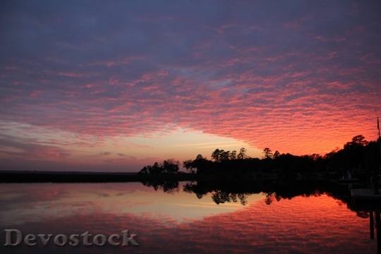 Devostock Sunrise Water Reflection Sky