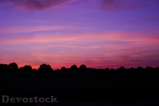 Devostock Sunset Afterglow Morgenrot Cloud