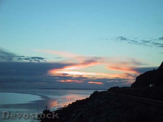 Devostock Sunset Alaska Ocean