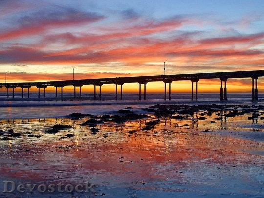 Devostock Sunset At Ocean Beach
