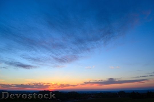 Devostock Sunset Bavaria Sky Clouds