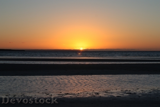 Devostock Sunset Beach Sea Nature
