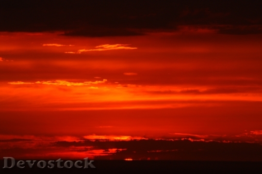 Devostock Sunset Blazing Sky Red