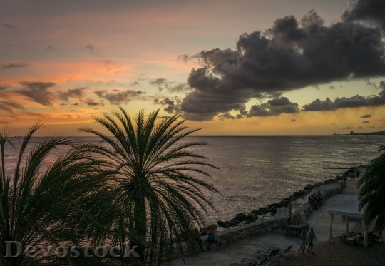 Devostock Sunset Caribbean Curacao Sea