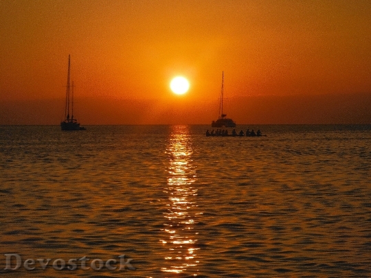 Devostock Sunset Caribbean Sunset Sea