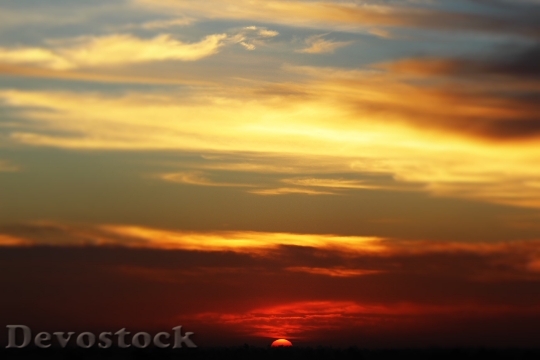 Devostock Sunset Clouds Blue Orange
