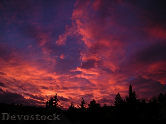 Devostock Sunset Clouds Landscapes Sky 0