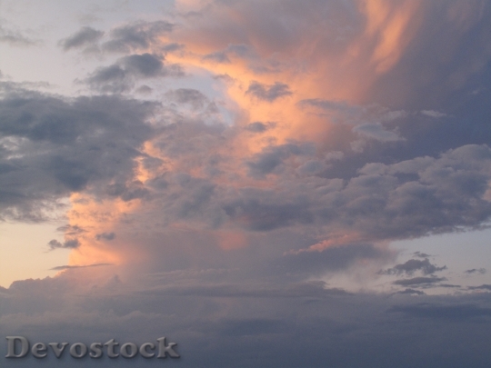Devostock Sunset Clouds Layered Clouds
