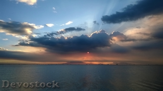 Devostock Sunset Coast Sea Manila
