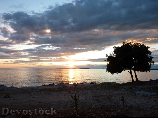 Devostock Sunset Croatia Landscape Twilight
