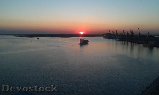 Devostock Sunset Docks Water Sky