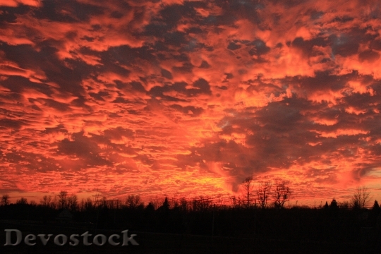 Devostock Sunset Evening Sky Clouds 5