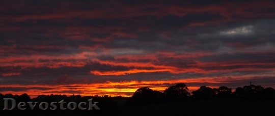 Devostock Sunset Fire In Sky