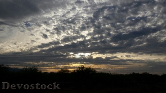 Devostock Sunset Gray Clouds Sky