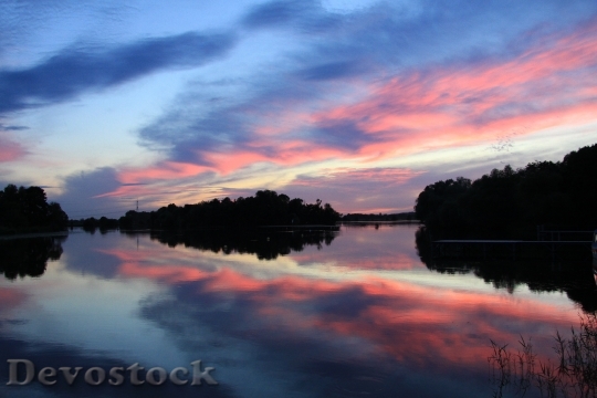 Devostock Sunset Havel Water Mirroring