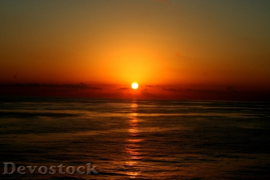 Devostock Sunset Horizon Ocean Sky