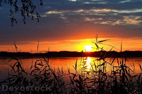 Devostock Sunset Lake Abendstimmung Nature 4