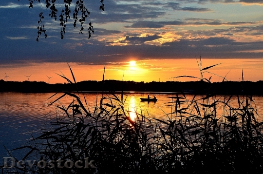 Devostock Sunset Lake Abendstimmung Nature 5