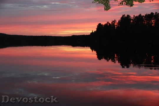 Devostock Sunset Lake Abendstimmung Nature 7