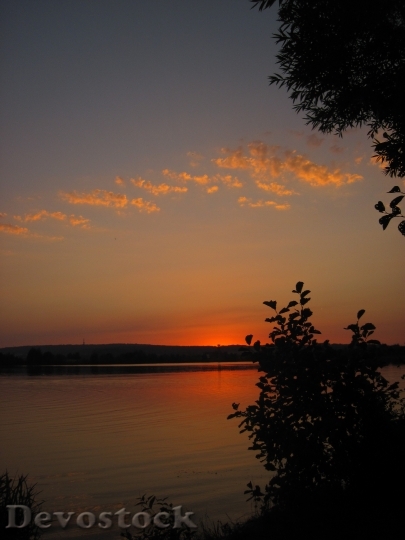 Devostock Sunset Lake Abendstimmung Nature 9
