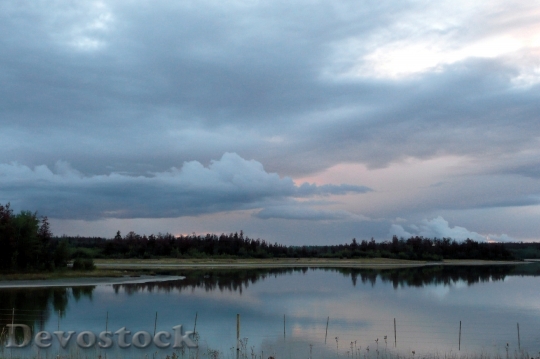 Devostock Sunset Lake Landscape Weather 0