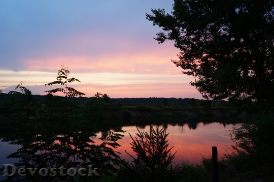 Devostock Sunset Lake Nature Water 2