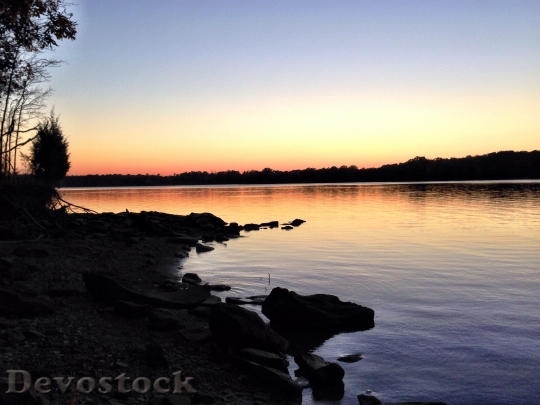 Devostock Sunset Lake Nature Water