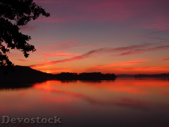 Devostock Sunset Lake Sun Abendstimmung 1