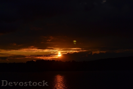 Devostock Sunset Lake Sun Evening