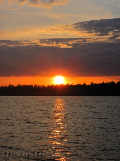 Devostock Sunset Lake Water Abendstimmung