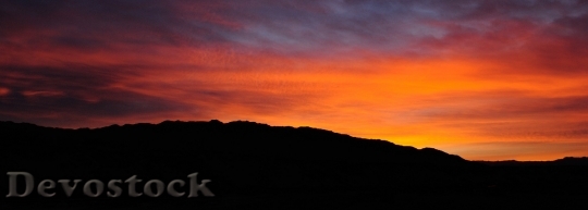 Devostock Sunset Landscape Silhouette Desert