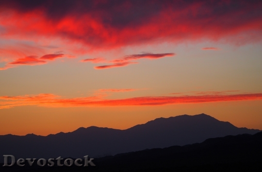 Devostock Sunset Landscape Silhouettes Desert