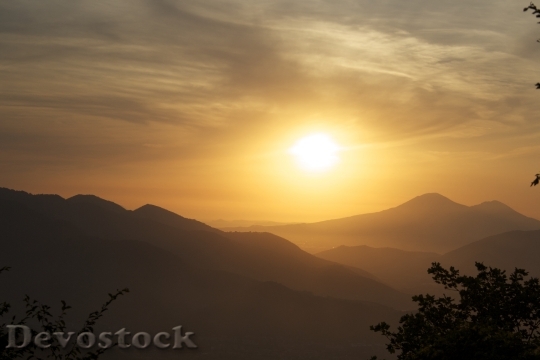 Devostock Sunset Mountain Salerno Sky