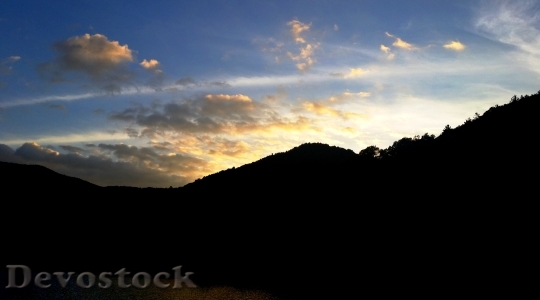 Devostock Sunset Mountains Cloud Landscape