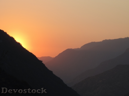 Devostock Sunset Mountains Valley California
