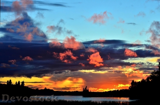 Devostock Sunset Nature Clouds Colors