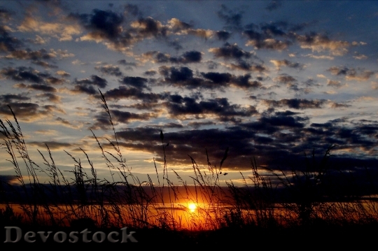 Devostock Sunset Nature Sky Field