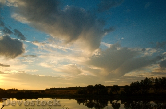 Devostock Sunset Nature Water Silence 1