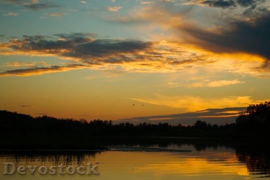 Devostock Sunset Nature Water Silence