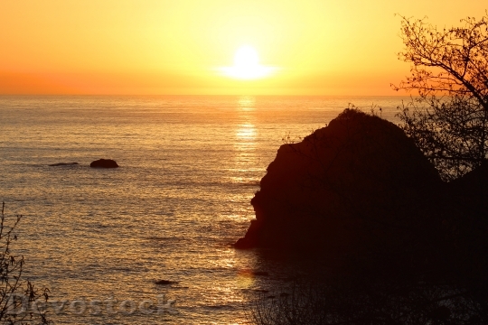 Devostock Sunset Ocean Coast Sea