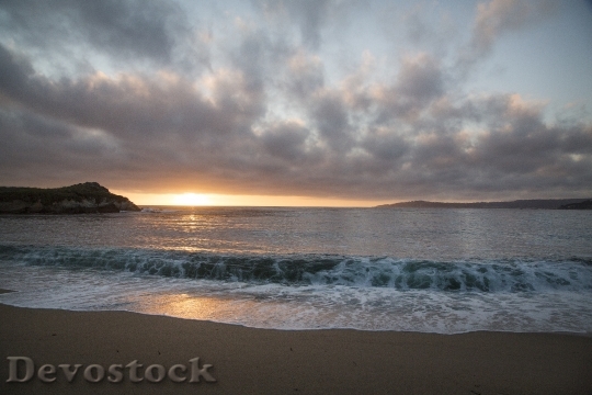 Devostock Sunset Ocean Sea Surf